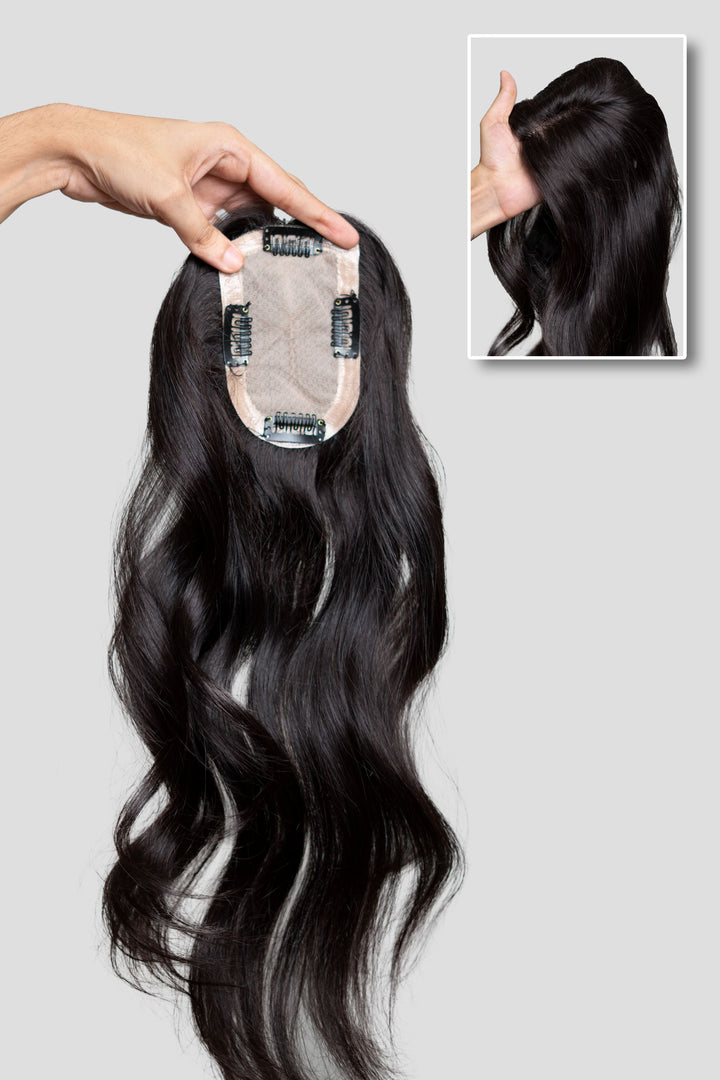 monofilament human hair topper