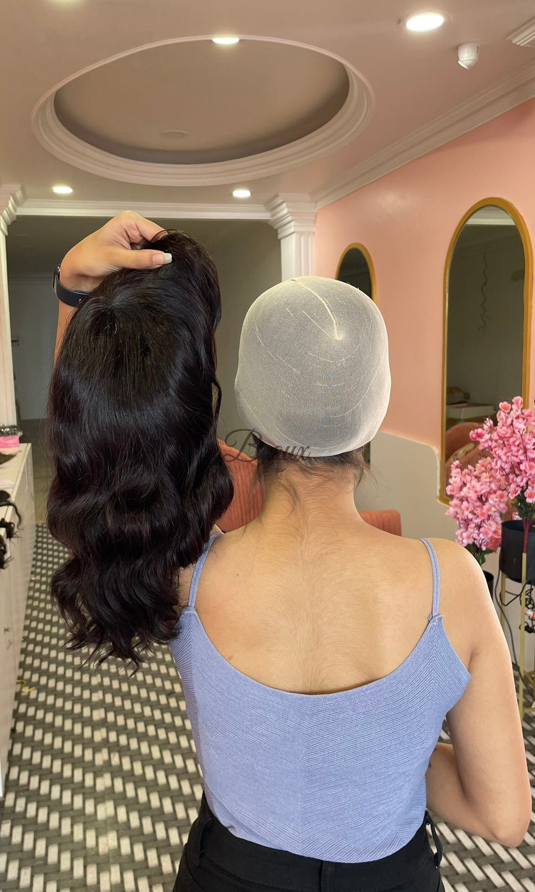 Lace front short hair wig