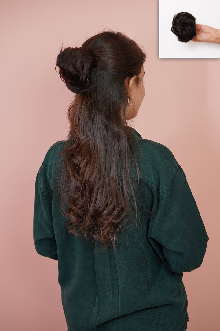Real hair Clip-on Bun