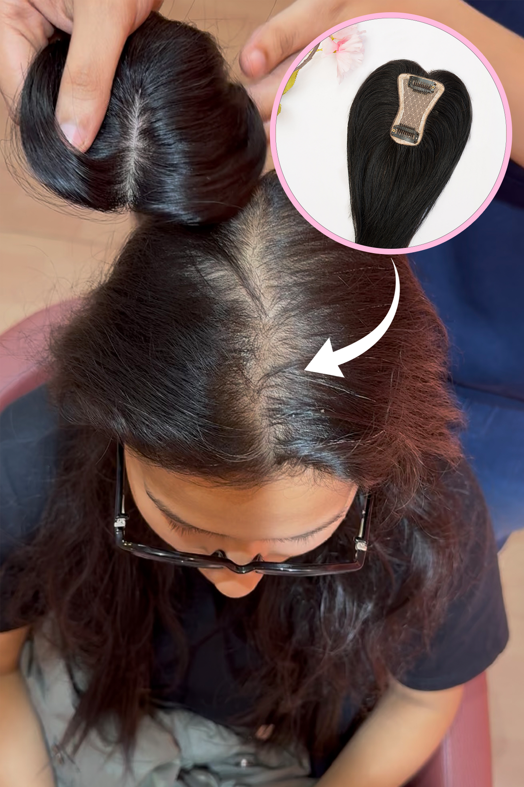 Mini Scalp Topper ( 100% human hair )
