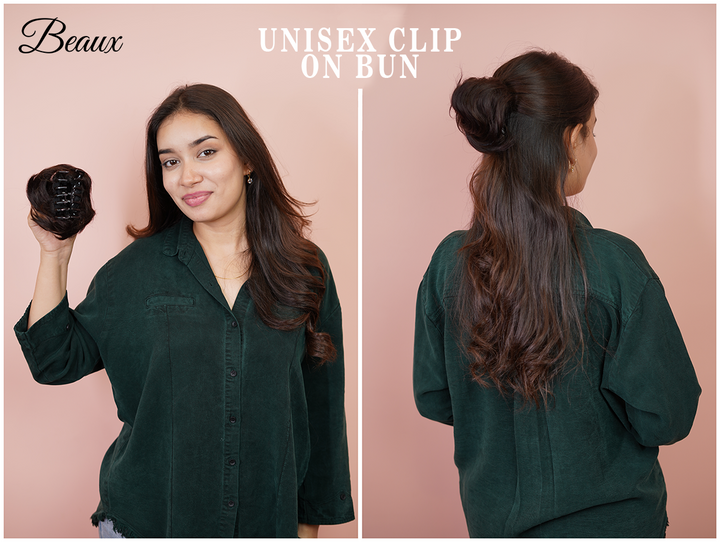 Real hair Clip-on Bun