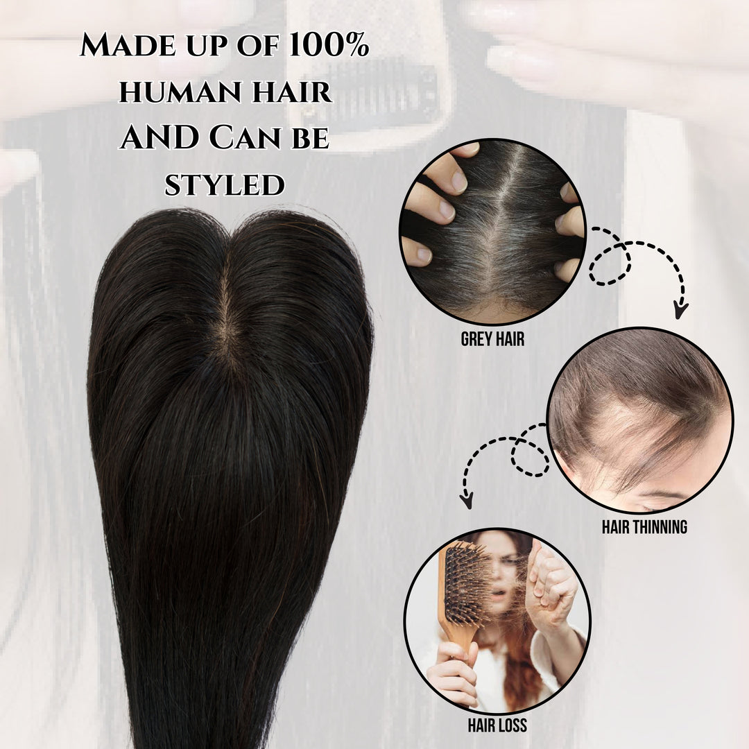 Mini Scalp Topper ( 100% human hair )