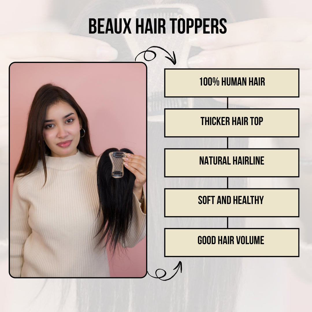 Mini Scalp Topper ( 100% human hair )