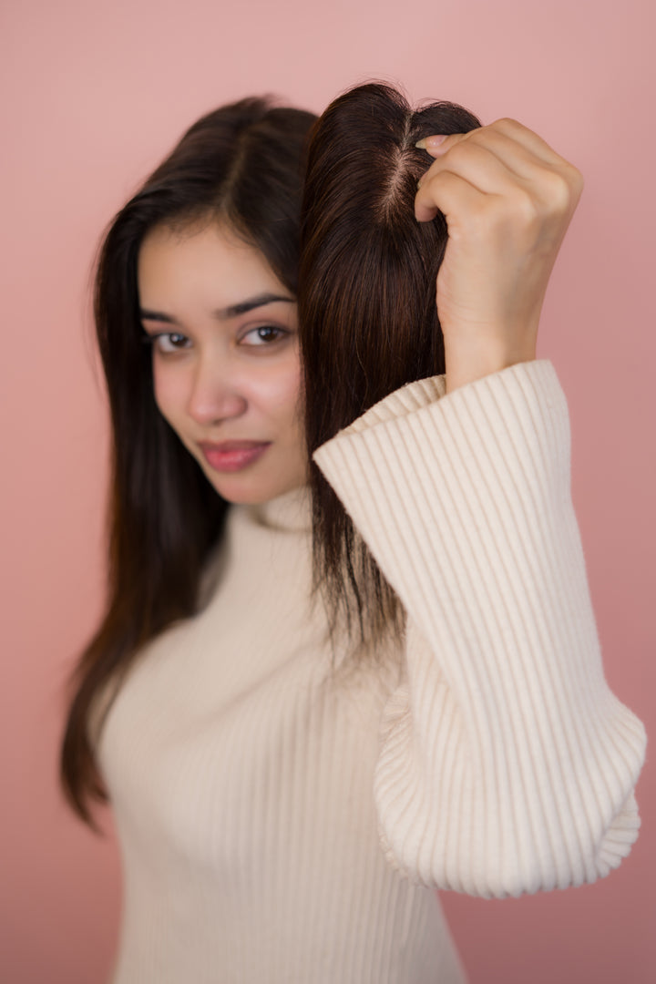Mini Scalp Topper ( 100% human hair )