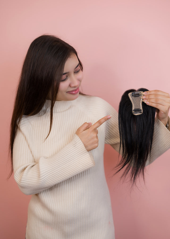Mini Scalp Topper ( 100% human hair )